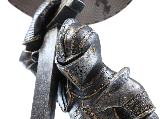 Ebros The Accolade Kneeling Knight Suit Of Armor Ceremony Side Table Lamp 22"H