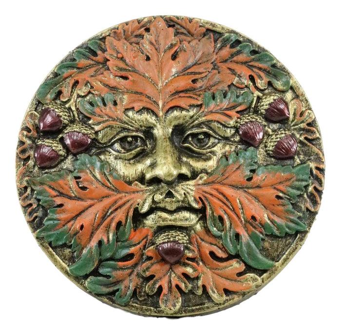Ebros The Horned God Autumn Fall Season Round Greenman Wall Decor Plaque 5.25" Diameter Wiccan Face Of Pan Deity Decorative Sculpture …