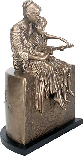 Ebros The Lesson Figurine Large 14.25 Inch Tall Mother Teaching Son Decor Bronze Finish