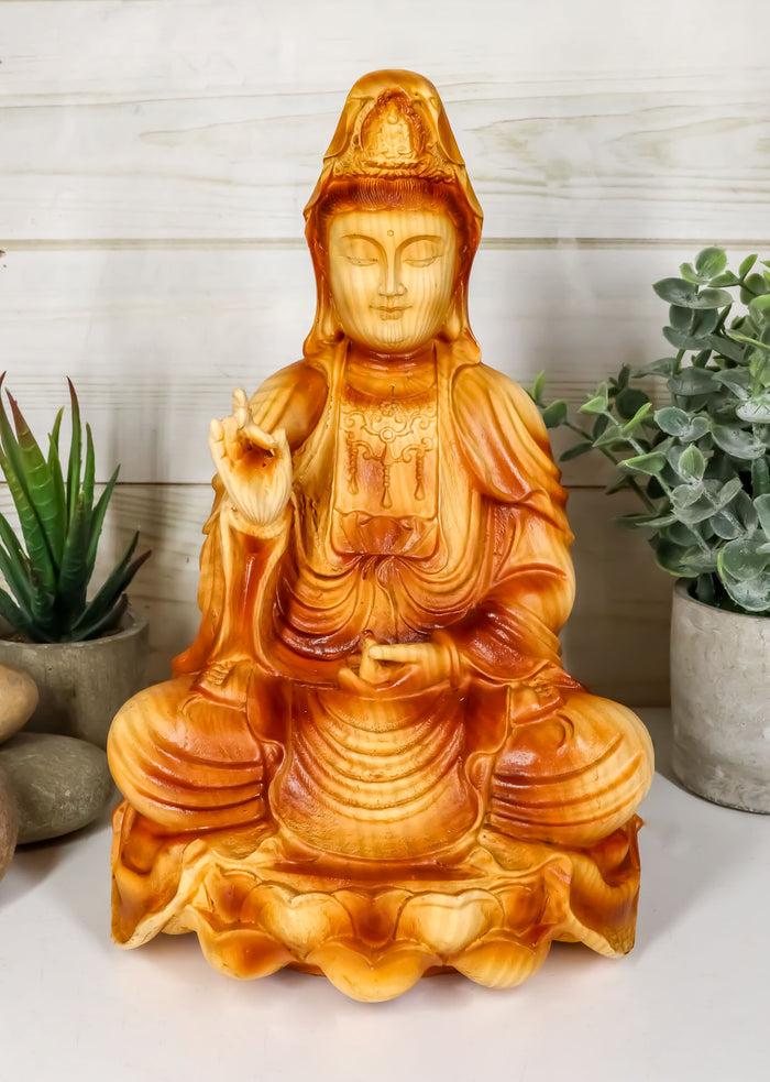 Ebros The Water and Moon Goddess Abhaya Mudra Kuan Yin Bodhisattva Statue 9" Tall Guan Yin Immortal Deity of Protection Reassurance and Blessing Museum Decorative Altar Figurine Ebros The Water and Moon Goddess Abhaya Mudra Kuan Yin Bodhisattva Statue 9" Tall Guan Yin Immortal Deity of Protection Reassurance and Blessing Museum Decorative Altar Figurine