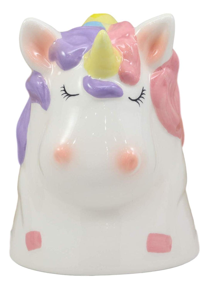 Ebros Topsy Turvy Ceramic Mystical Rainbow Unicorn Smart Coffee Mug Drink Cup 11oz