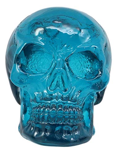 Ebros Translucent Witching Hour Gazing Skull Miniature Figurine 2.5"Long Made Of Acrylic Resin Occultic Witchcraft Shrine Cranium Decorative Skulls Halloween Macabre Ossuary Figurine (Set Of 4 Colors)