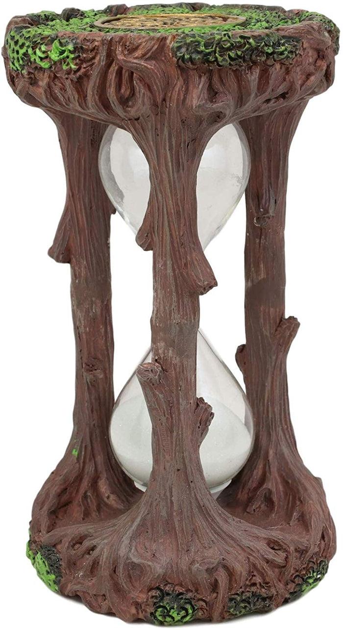 Ebros Tree Of Life With Round Celtic Knotwork Insignia Pillar Sandtimer 6.25" H