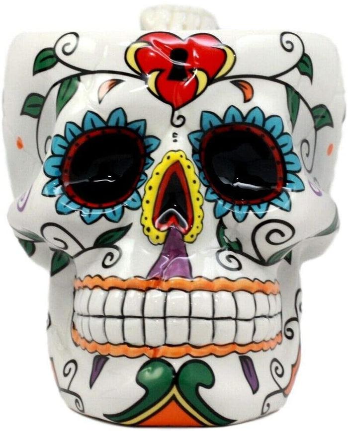 Ebros Tribal Day Of The Dead Love Lock Sugar Skull Drink Coffee Mug Cup Ceramic