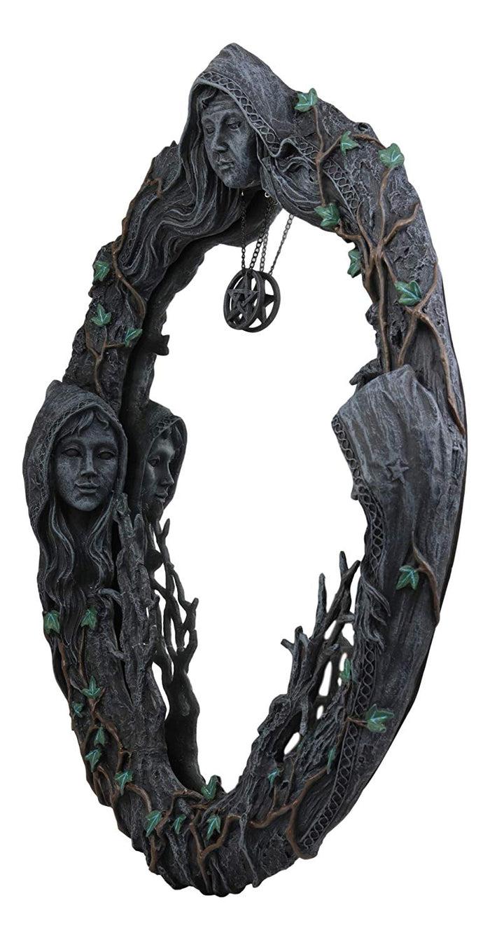 Ebros Triple Goddess Mother Maiden Crone Wall Hanging Mirror Plaque 17" Tall