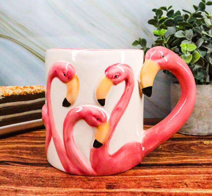 Ebros Tropical Pink Flamingos Ceramic Coffee Mug (16 oz Drinking Cup Mug 1 PC)