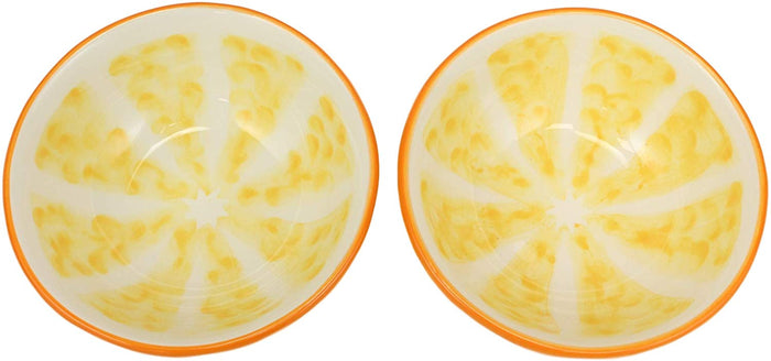 Ebros Tropical Zesty Orange Halves Small Dipping Bowl Condiment Saucer Set Of 2