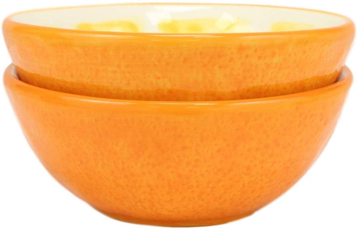 Ebros Tropical Zesty Orange Halves Small Dipping Bowl Condiment Saucer Set Of 2