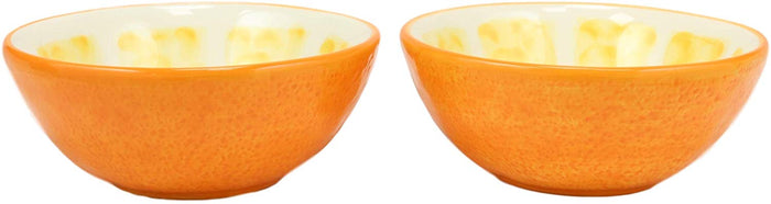 Ebros Tropical Zesty Orange Halves Small Dipping Bowl Condiment Saucer Set Of 2