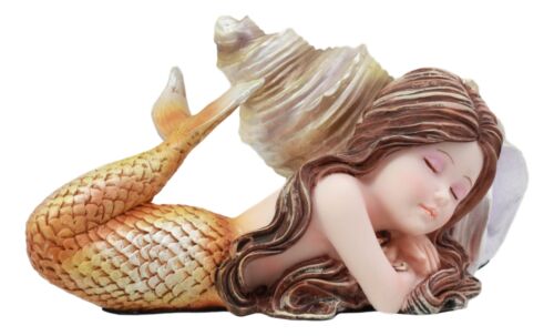 Ebros Under The Sea Young Mermaid Resting By Snail Sconce Shell Figurine