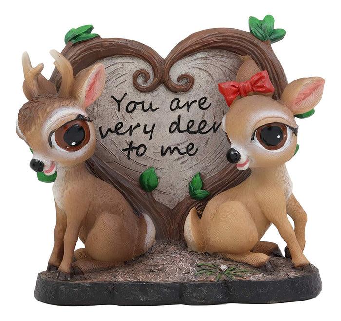 Ebros Valentines Romantic Love Deer Couple By Heart Shaped Plaque Rustic Statue