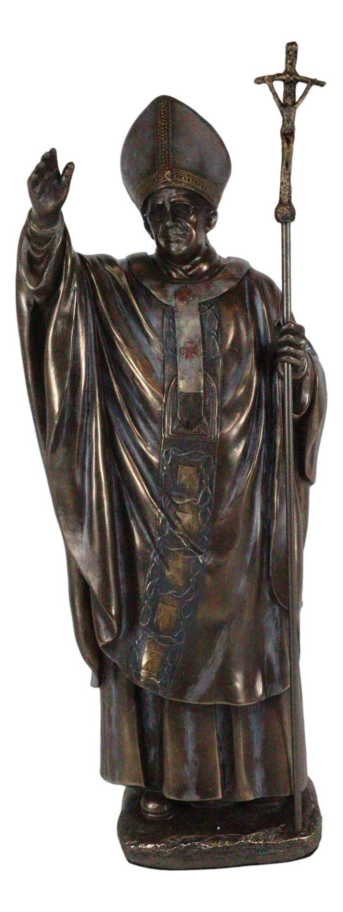 Ebros Vatican Catholic Church Pontiff Pope Francis Holding The Cross Of Christ Statue