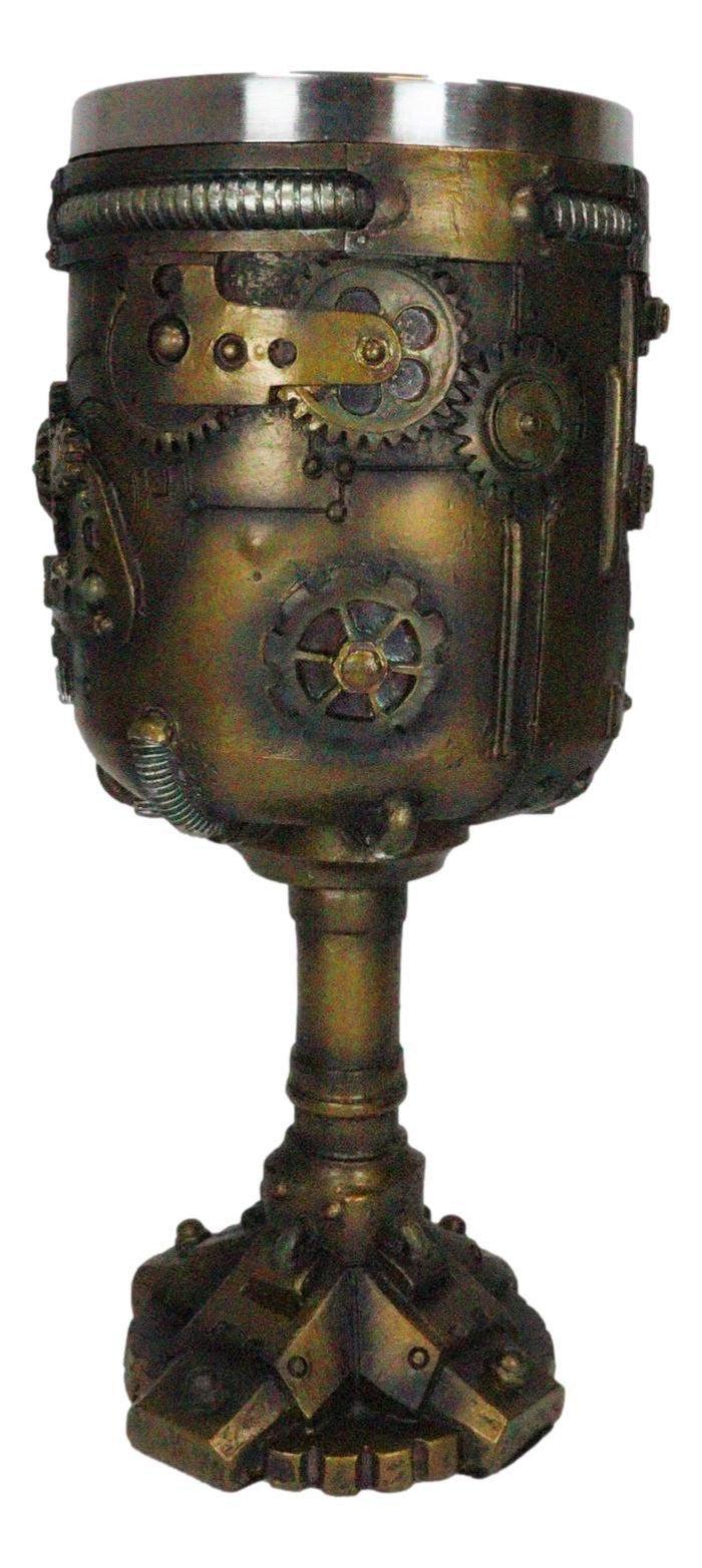Ebros Victorian Industrial Sci Fi Geared Steampunk Drinkware Wine Chalice Cup