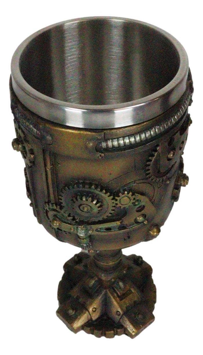 Ebros Victorian Industrial Sci Fi Geared Steampunk Drinkware Wine Chalice Cup