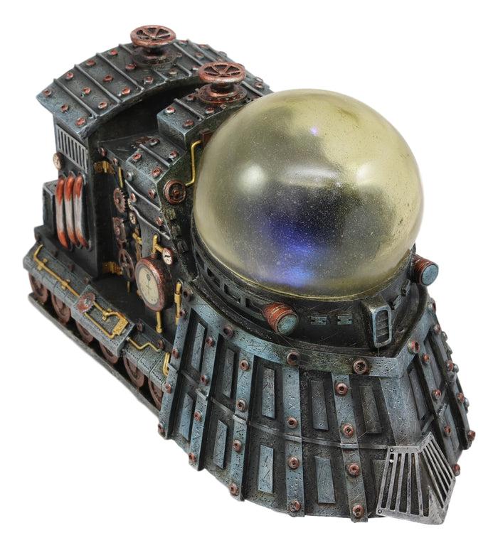 Ebros Vintage Design Ironstar Steampunk Locomotive Engine Train Statue With Multi Color LED Night Light 9.5" Long Science Fiction Tunnel Exploration Trains Cargo Transportation Decor Sculpture