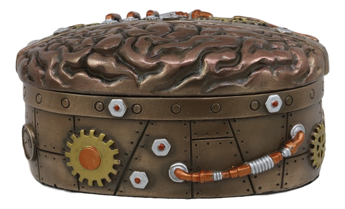 Ebros Vintage Design Steampunk Brain Robotic Control Center Jewelry Box Figurine Decor