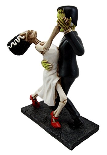 Ebros Wedding Foxtrot Dance Skeleton Frankenstein Skull Bride And Groom Figurine