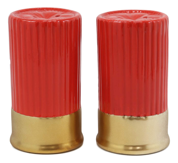 Ebros Western 12 Gauge Shotgun Shells Hunter's Ammo Ceramic Salt And Pepper Shakers Decorative Figurine Set 3.5" Tall Country Cowboy Cowgirl Hunters Outdoorsmen Cabin Lodge Rustic Decor Statue