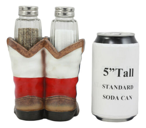 Ebros Western Cowboy Or Cowgirl Texas Flag Boots Salt And Pepper Shakers Set