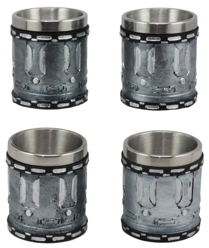 Ebros Western Novelty Revolver Pistol Gun Barrel Cylinder Shot Glass 2-Ounce Set Of 4