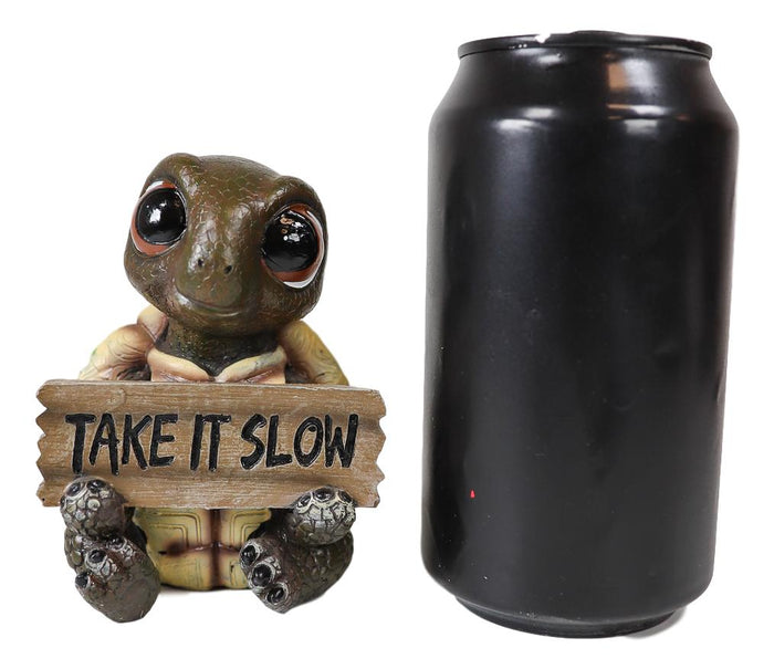 Ebros Whimsical Baby Sea Turtles Set Of Four Figurine Holding Signs With Funny Sayings