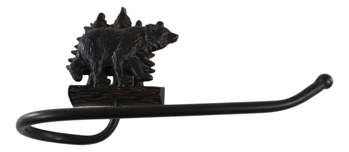 Ebros Whimsical Black Bear Toilet Paper Holder Bathroom Wall Decoration 8.25"H