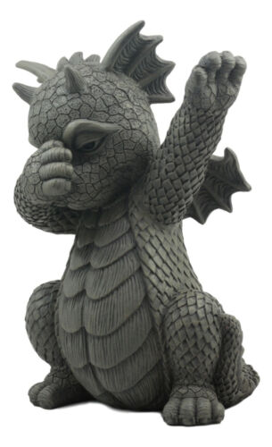 Ebros Whimsical Hip Hop Dabbing Garden Dragon Statue 9.25" Tall Look At My Dab