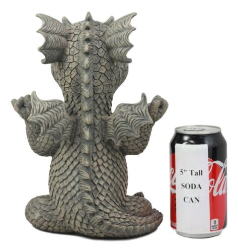 Ebros Whimsical Inner Peace Garden Yoga Asana Meditating Dragon Statue Decor Figurine