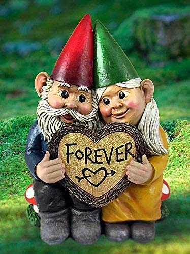 Ebros Whimsical Mr And Mrs Gnome 'Forever Love Struck' Couple Statue 6.25" Tall