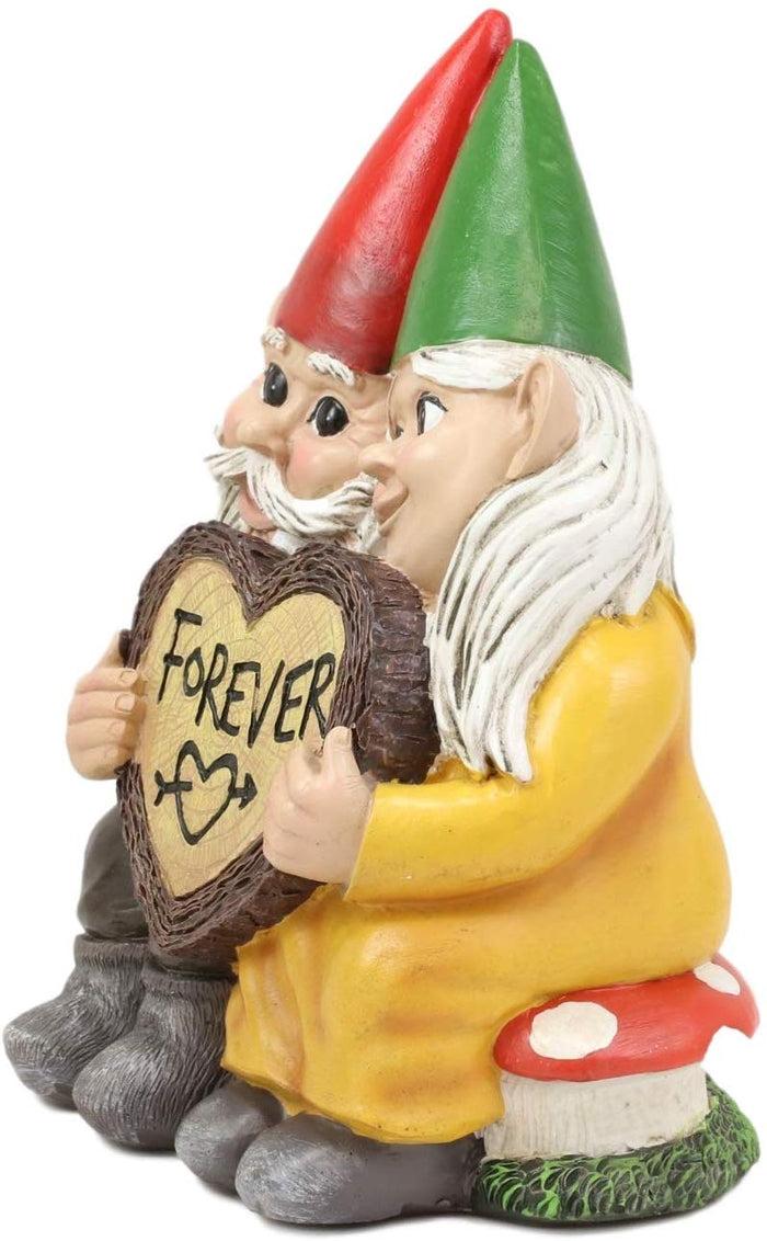 Ebros Whimsical Mr And Mrs Gnome 'Forever Love Struck' Couple Statue 6.25" Tall