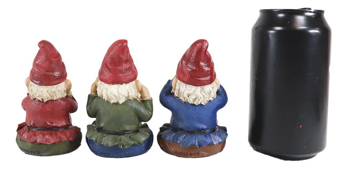 Ebros Whimsical See Hear Speak No Evil Gnomes Statue 4"H Set Of 3 Wise Gnomes