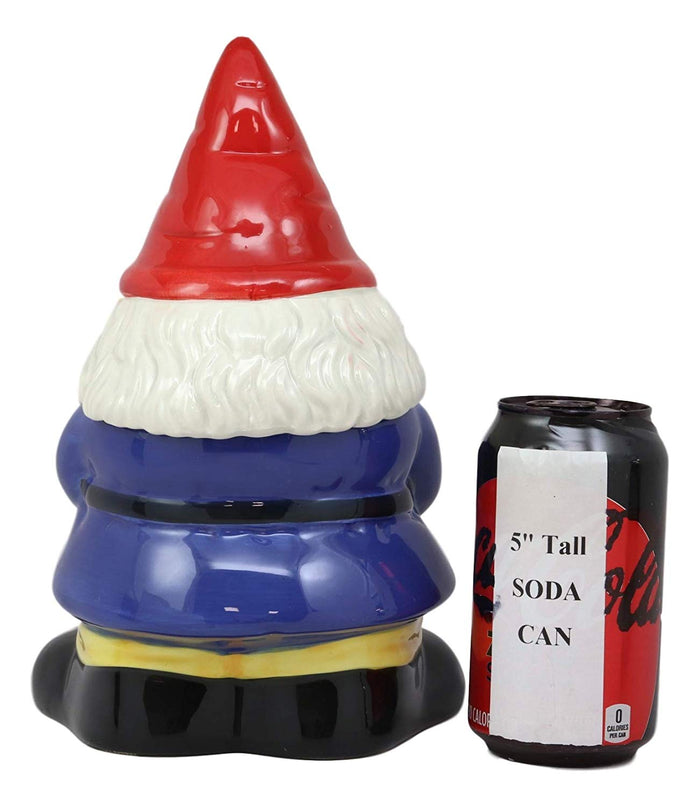 Ebros Whimsical Sweet Tooth Gnome Ceramic Cookie Jar With Air Tight Lid 9.75"Tall Decorative Kitchen As Decor Storage For Dry Baking Ingredients Goods Knick Knacks