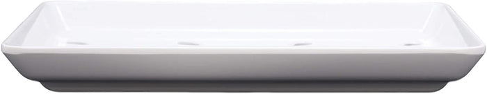 Ebros White Neta Zara Sushi Sashimi Plate With Drip Holes 8.75"L X 5"W PACK OF 8