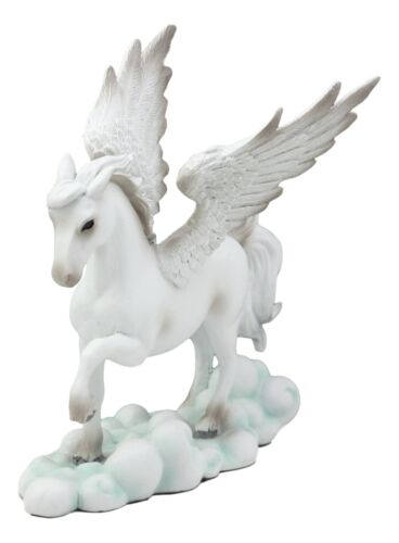 Ebros White Pegasus Horse Flying Over Clouds Of Olympus Figurine 7" H Greek Mythology Decor Statue For Desk Or Shelf Decorative Sculpture Fantasy Gifts For Girls Women