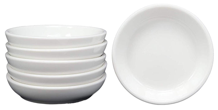 Ebros White Porcelain Contemporary Condiments Soy Sauce Dipping Plate Or Dish Set Of 6 Great Housewarming Gift Or Party Decor For Sushi Asian Dining Oil Chili Paste Chip Dips Restaurant Supply
