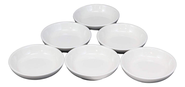 Ebros White Porcelain Contemporary Condiments Soy Sauce Dipping Plate Or Dish Set Of 6 Great Housewarming Gift Or Party Decor For Sushi Asian Dining Oil Chili Paste Chip Dips Restaurant Supply