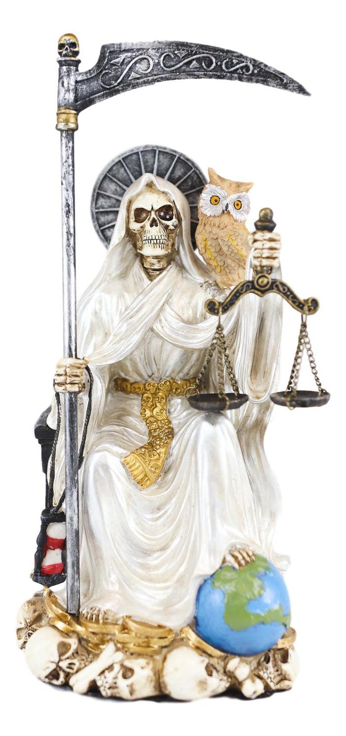Ebros White Robe Holy Death Santa Muerte Day Of The Dead Protection Figurine