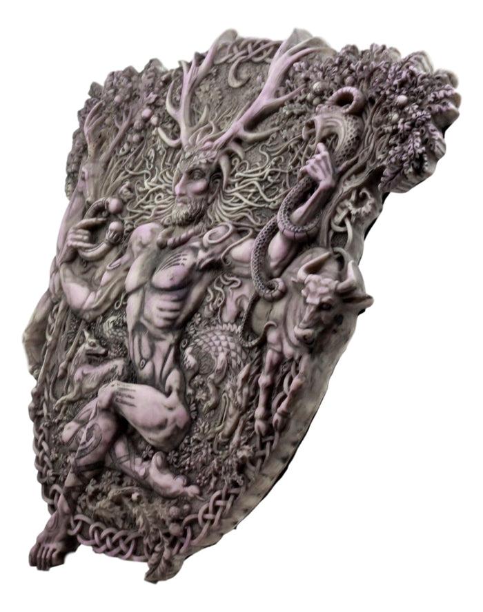 Ebros Wicca Horned God Cernunnos Wall Plaque Masculine Divinity Neopaganism