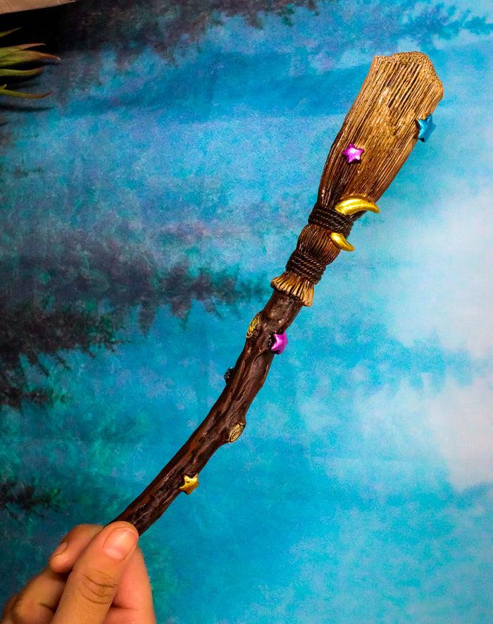 Ebros Wicca Occult Hocus Pocus Stars and Moon Witch's Broom Magic Wand Cosplay Wands