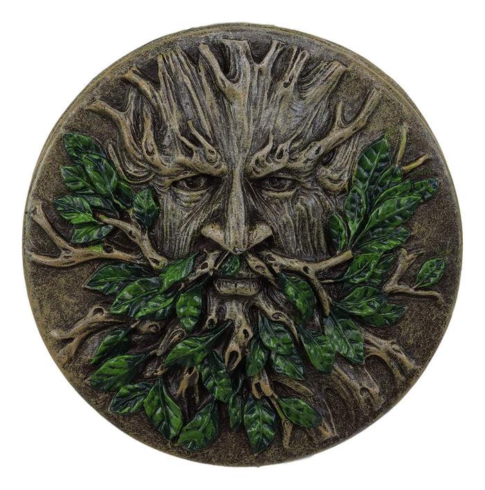 Ebros Wiccan Celtic Forest Spirit Greenman Tree Of Life Round Jewelry Box 4.5" Diameter Vegetative Earth Deity Small Trinket Box Figurine