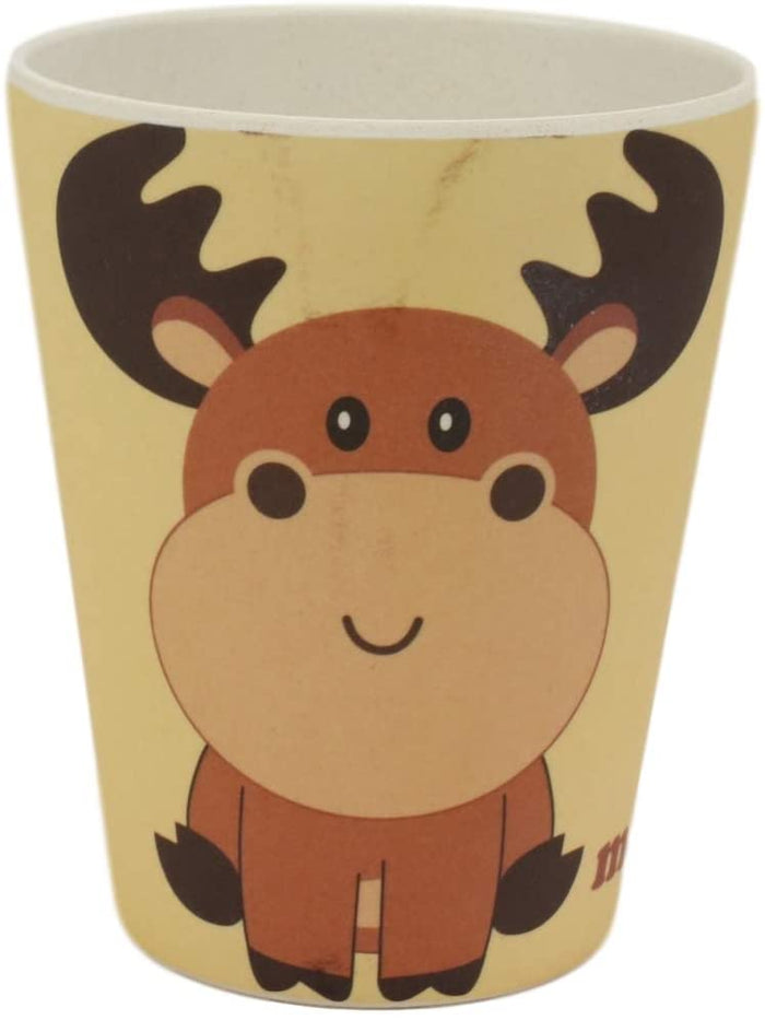 Ebros Wild Moose 5 Piece Organic Bamboo Dinnerware Set For Kids Children Toddler