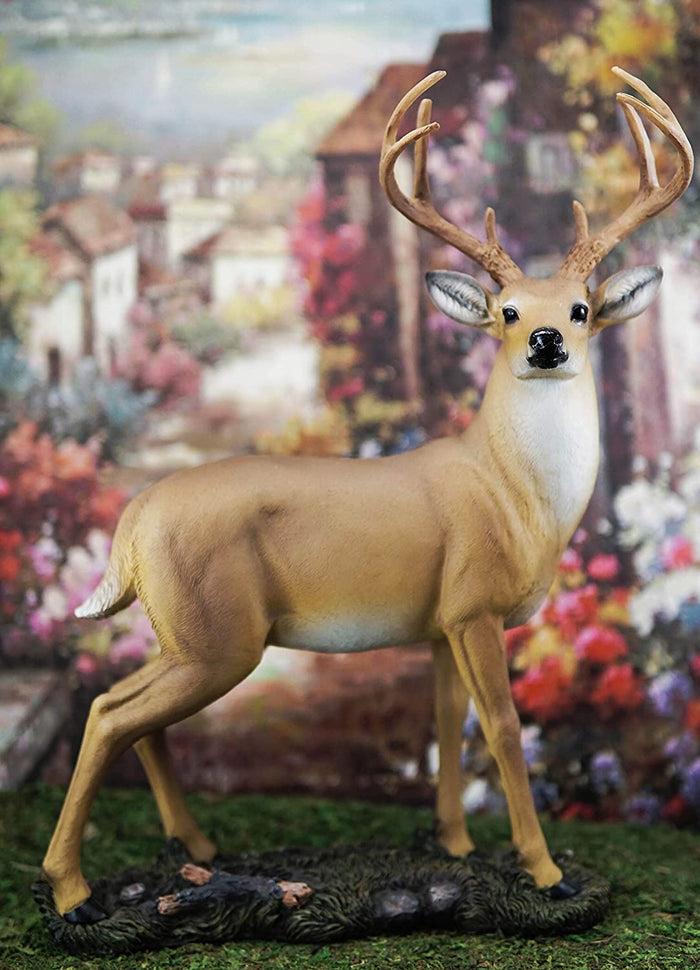 Ebros Wildlife 8 Point Trophy Buck Statue 15"H Outdoor Hunter Whitetail Deer Figurine