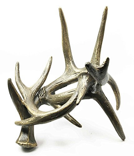 Ebros Wildlife Outdoor Aluminum Buck Deer Antlers Rack Wine Bottle Holder Figurine