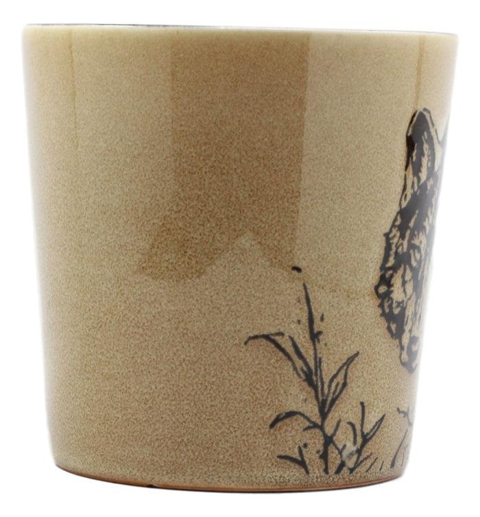Ebros Wildlife Prowling Alpha Wolf Coffee Mug 16oz Ceramic Cup Glazed Stoneware