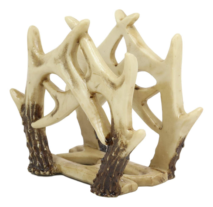 Ebros Wildlife Rustic Buck Elk Deer Stag Entwined Antlers Kitchen Paper Napkin Holder Figurine 6.5" Wide Rustic Cabin Lodge Country Dining Table Counter Top Decorative Statue