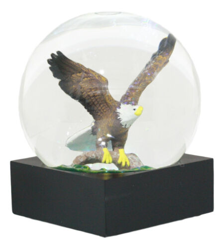 Ebros Wildlife Wings Of Glory Ascending Bald Eagle Glitter Water Globe Collectible Figurine 4.5" Tall US Patriotic National Emblem Soaring Bald Eagle