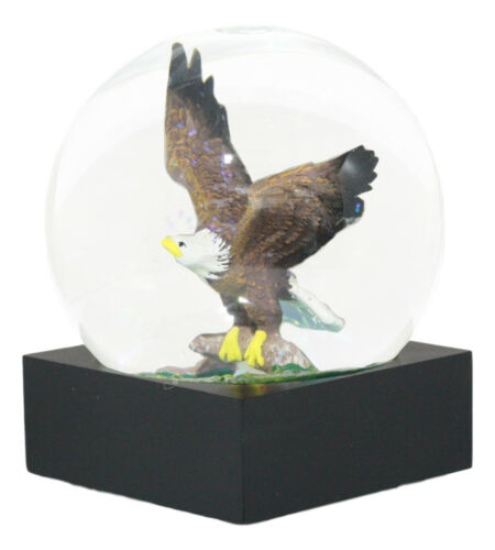 Ebros Wildlife Wings Of Glory Ascending Bald Eagle Glitter Water Globe Collectible Figurine 4.5" Tall US Patriotic National Emblem Soaring Bald Eagle