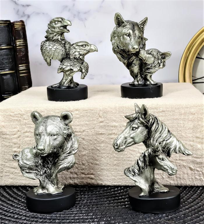Ebros Wolf Pup Eagle Eaglet Black Bear Cub Horse Foal Busts Mini Figurines