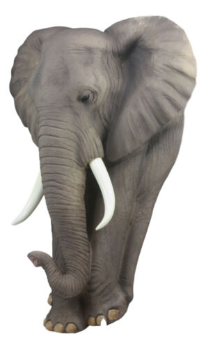 Ebros Woolly Safari Marching Bush Elephant Wall Decor 18" Tall 3D Sculpture Plaque Figurine Symbol Of Nobility And Strength Feng Shui Symbol Excellent Home Decor Gift For Wildlife Nature Lovers