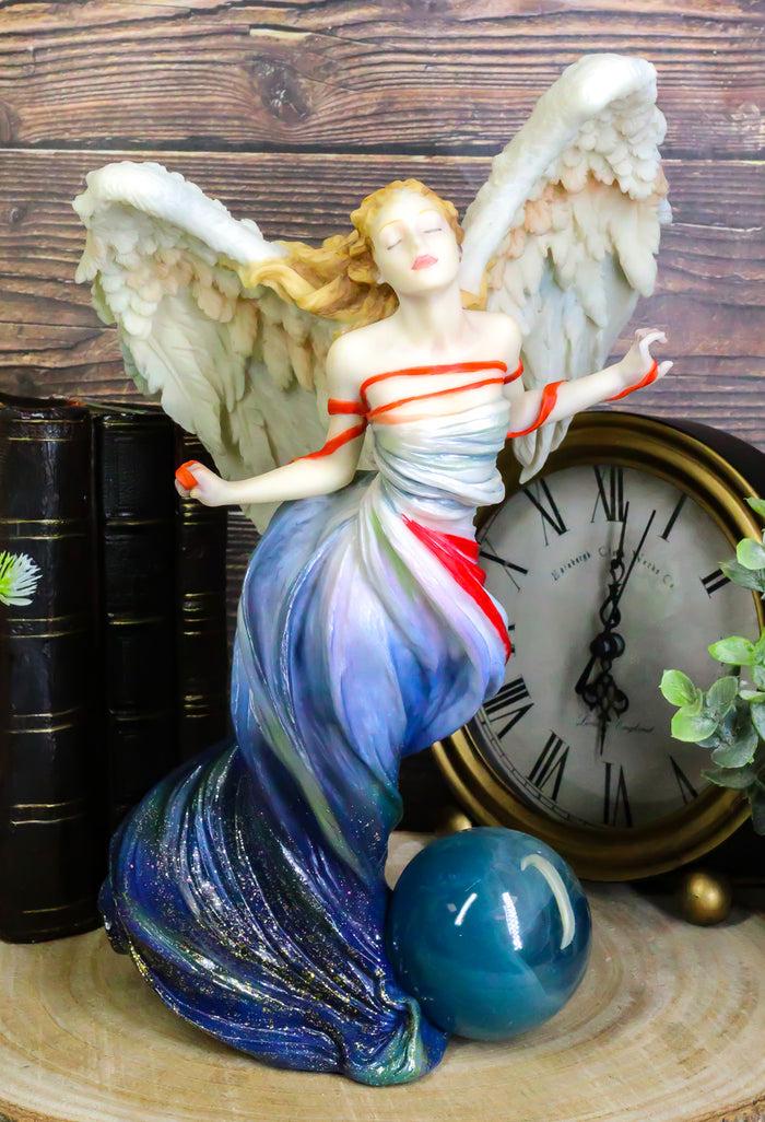 Ebros Written in the Wind Sheila Wolk Angel Statue 10.25"H Celestial Angel With Moon
